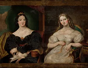 Curiosity Prints: Portrait of Two Women, 1828. Creator: Antoni Gizinski