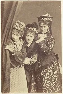 Flirting Prints: Portrait of Three Women, late 19th century. Creator: Unknown