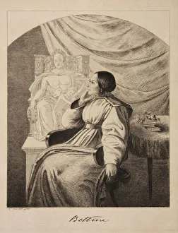 Portrait of the writer Bettine von Arnim (1785-1859), nee Brentano, 1838. Creator: Grimm