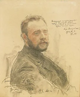 Repin Prints: Portrait of the writer Boris Alexandrovich Lazarevsky (1871-1936), 1906