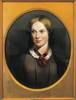 Bronte Prints: Portrait of the writer Charlotte Bronte (1816-1855), c. 1850. Creator: Thompson, J