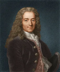 Voltaire Prints: Portrait of the writer, essayist and philosopher Francois Marie Arouet de Voltaire (1694-1778)