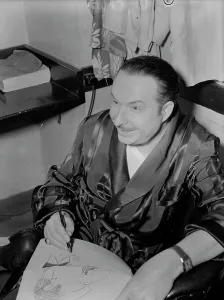 Dressing Gown Prints: Portrait of Xavier Cugat, New York, N.Y. 1946. Creator: William Paul Gottlieb