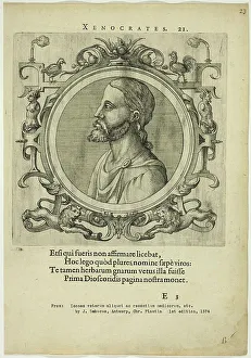 Zsamboky Janos Prints: Portrait of Xenocrates, published 1574. Creators: Unknown, Johannes Sambucus