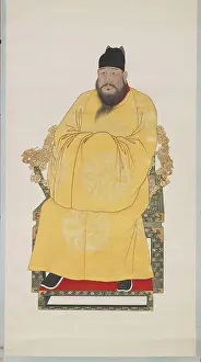 Ming Dynasty Prints: Portrait of the Xuande Emperor (1399-1435). Creator: Chinese Master