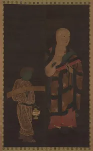 Portrait of Xuanzang (Genjo) with Attendant, 14th century. Creator: Unknown