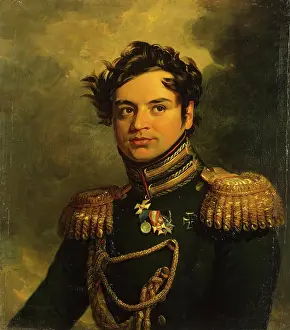 Curly Hair Prints: Portrait of Yakov A. Potyomkin (1781-1831), 1822. Creator: Workshop of George Dawe