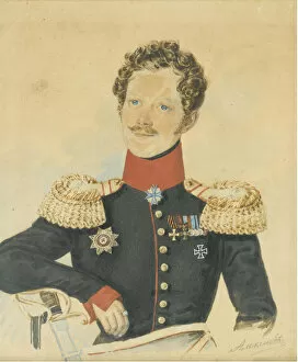 Chevalier Guard Regiment Gallery: Portrait of Yegor Fyodorovich Meiendorf (1794-1879). Artist: Alexeyev, N.M
