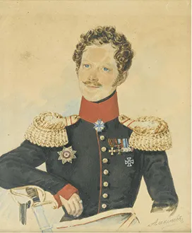 Chevalier Guard Regiment Gallery: Portrait of Yegor Fyodorovich Meiendorf (1794-1879). Artist: Alexeyev, N.M