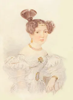Portrait of Yekaterina Ivanovna Zagryazhskaya (1779-1842). Artist: Briullov, Alexander Pavlovich (1798-1877)