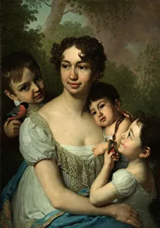 Vladimir Lukich 1757 1825 Prints: Portrait of Yelena Balashova with Children