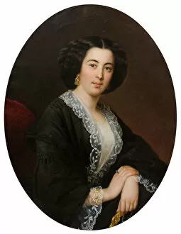 Russian Painting Of 19th Cen Collection: Portrait of Yelizaveta Dmitrievna Baryatinskaya, nee Orbeliani (1833-1899), 1850s