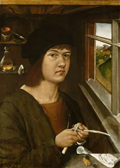 Sharpening Prints: Portrait of a Young Artist, c. 1500. Creator: Unknown