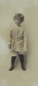 Portrait Photographs 1900 Gmgpc Prints: Portrait of a young boy standing in short pants and belted shirt