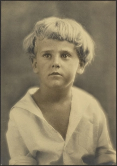 Portrait of a Young Boy in White Shirt, 1907-1943. Creator: Louis Fleckenstein