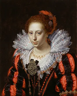 Gemstones Prints: Portrait of a Young Lady, c. 1620. Creator: Paulus Moreelse