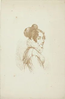 Denon Dominique Vivant Baron Prints: Portrait of a Young Lady, c. 1820. Creator: Vivant Denon
