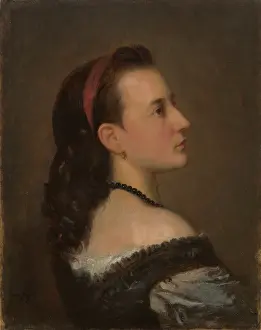 Off The Shoulder Prints: Portrait of a Young Lady, c1870. Creator: Aleksander Kotsis