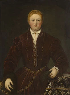 Fashion Accessories Collection: Portrait of a Young Lady, ca 1555. Creator: Tintoretto, Jacopo (1518-1594)
