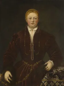 Art History Museum Prints: Portrait of a Young Lady, ca 1555. Creator: Tintoretto, Jacopo (1518-1594)