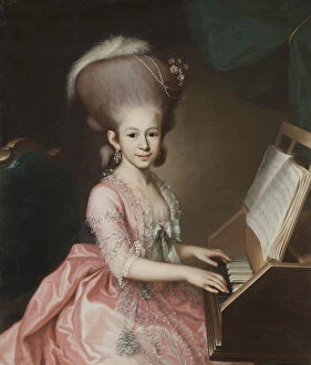 Portrait of a Young Lady at the Clavichord, 1779. Artist: Urlaub, Georg Anton Abraham (1744-1788)