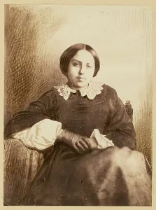 Portrait of a young lady, probably Cecile Deveria, 1853. Creators: Achille Deveria, Theodule Deveria