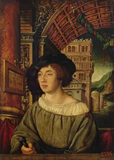 Sign Prints: Portrait of a Young Man, 1518. Creator: Ambrosius Holbein