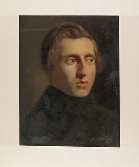 Israels Josef Prints: Portrait of a young man, 1845. Creator: Jozef Israels