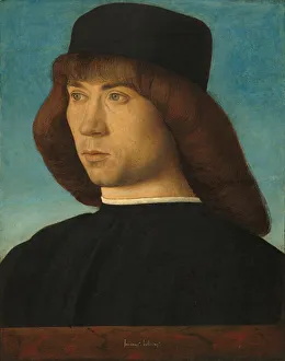 Bellini Prints: Portrait of a Young Man, c. 1490. Creator: Giovanni Bellini