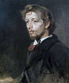 Youthful Prints: Portrait of a Young Man, c1880. Artist: Fritz Karl Hermann von Uhde