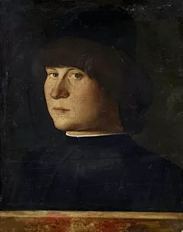 Accademia Carrara Gallery: Portrait of a Young Man, ca 1500-1510. Creator: Bellini, Giovanni (1430-1516)