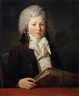 Images Dated 8th June 2010: Portrait of a Young Man holding a Folder with Drawings, 1791. Artist: Francois-Andre Vincent