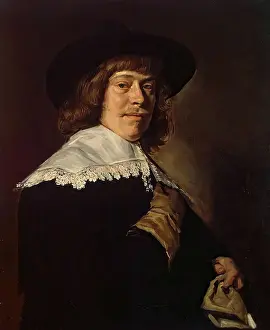 Gloves Prints: Portrait of a Young Man Holding a Glove, 1650. Creator: Frans Hals