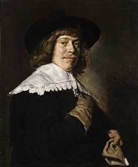 Images Dated 8th June 2010: Portrait of a Young Man Holding a Glove, c1650. Artist: Frans Hals