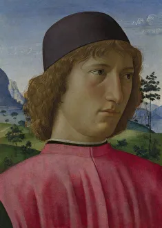 Domenico 1449 1494 Prints: Portrait of a Young Man in Red, ca 1485. Artist: Ghirlandaio, Domenico (1449?1494)
