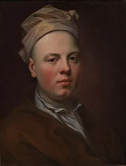 Portrait of a Young Man Wearing a White Cap, 1718. Creator: Balthasar Denner