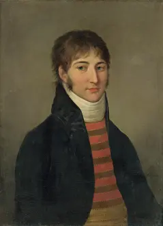 Stripe Prints: Portrait of Young Man in a White Cravat, 1800-1810. Creator: Jan Jakub Stunder
