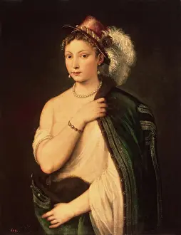 Earring Prints: Portrait of a Young Woman, 1536. Creator: Titian