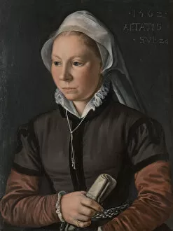 Neck Ruff Gallery: Portrait of a Young Woman, 1562. Creator: Joachim Beuckelaer