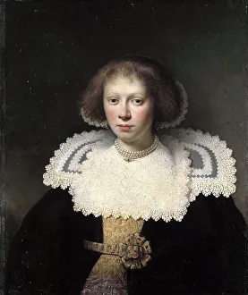 Portrait of a Young Woman, 1635. Creator: Santvoort, Dirck Dircksz van (1610-1680)
