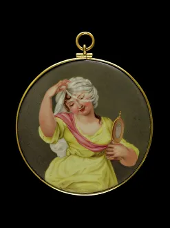 Adjusting Prints: Portrait of a young woman, between 1790 and 1810. Creator: Unknown