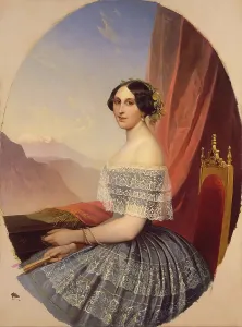 1840s Prints: Portrait of a Young Woman, 1849. Creator: Timoleon von Neff