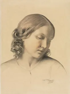 Portrait of a Young Woman, c. 1854-1858. Creator: Octave Tassaert (French, 1800-1874)