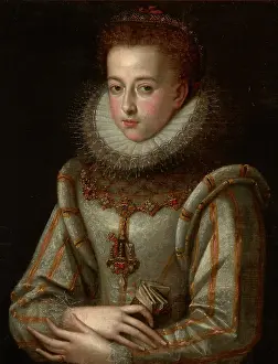 Stripe Prints: Portrait of a Young Woman, c1600. Creator: Unknown