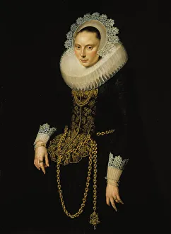 Lace Cap Prints: Portrait of a Young Woman, c1610s. Creator: Cornelis Pietersz. van der Voort
