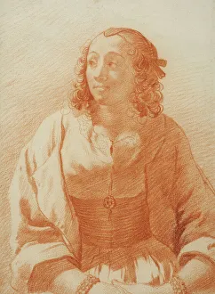 Karel Dujardin Prints: Portrait of young woman, c1650. Creator: Karel Du Jardin