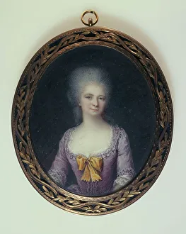 Ivoirerie Prints: Portrait of a young woman, c1785. Creator: Ignace Jean Victor Campana