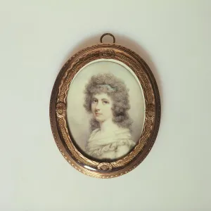 Ivoirerie Prints: Portrait of a young woman, c1800. Creator: George Engleheart