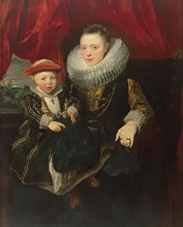 Wealthy Prints: Portrait of a Young Woman with a Child, 1620. Creator: Anthony van Dyck