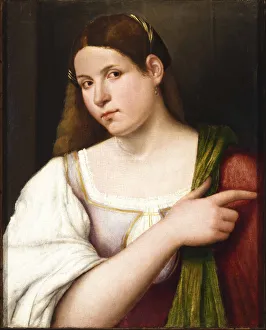 Budapest Collection: Portrait of a Young Woman. Creator: Cariani, Giovanni (ca. 1485-1547)